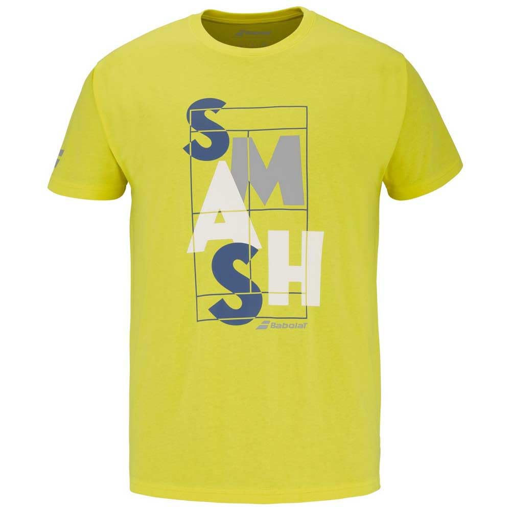T-Shirt Babolat Exercise Message Jaune pour Homme en Coton - 4