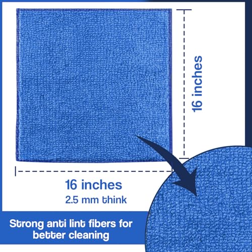 Image of Allextreme 340 GSM Microfiber Cloth Reusable Lint & Streak-Free Extra Soft Super Absorbent Double Sided Plush Towel for Car Bike Detail Cleaning Kitchen Window Wash Drying (40 X 40cm, 4Pc, Blue)