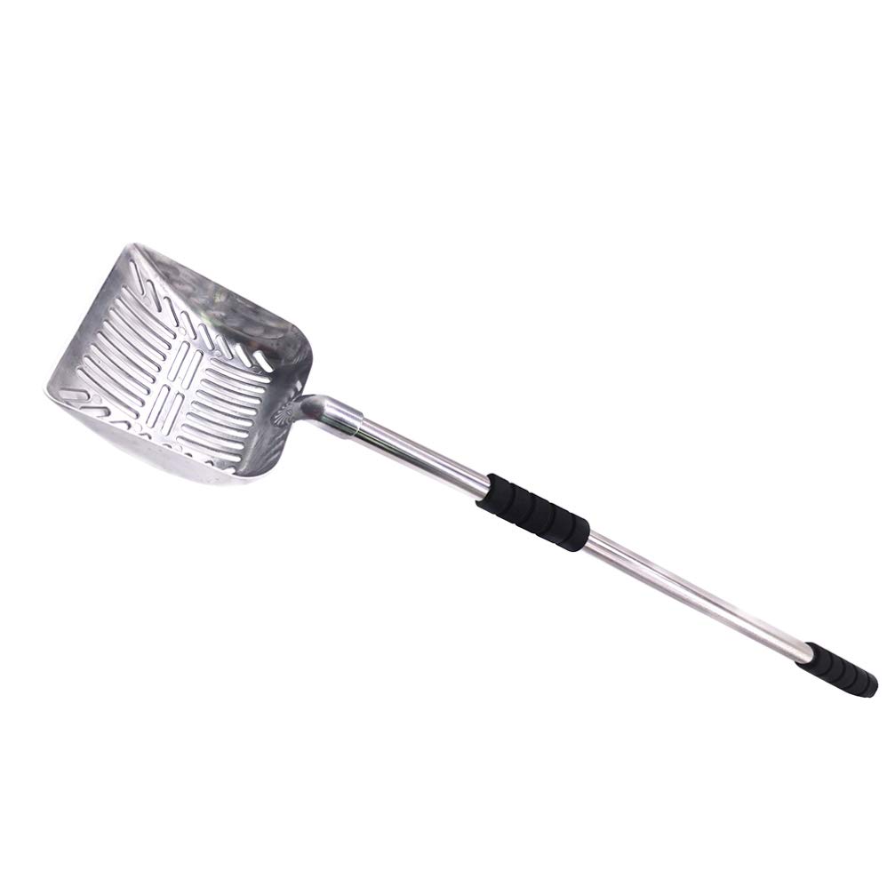 Pala De Arena con Mango Largo Retráctil Pala Perro Basura Scoop Pala De Arena para Gatos Pala Profunda para Arena para Gatos Pala para Arena con Mango Largo Arena para Perros Metal
