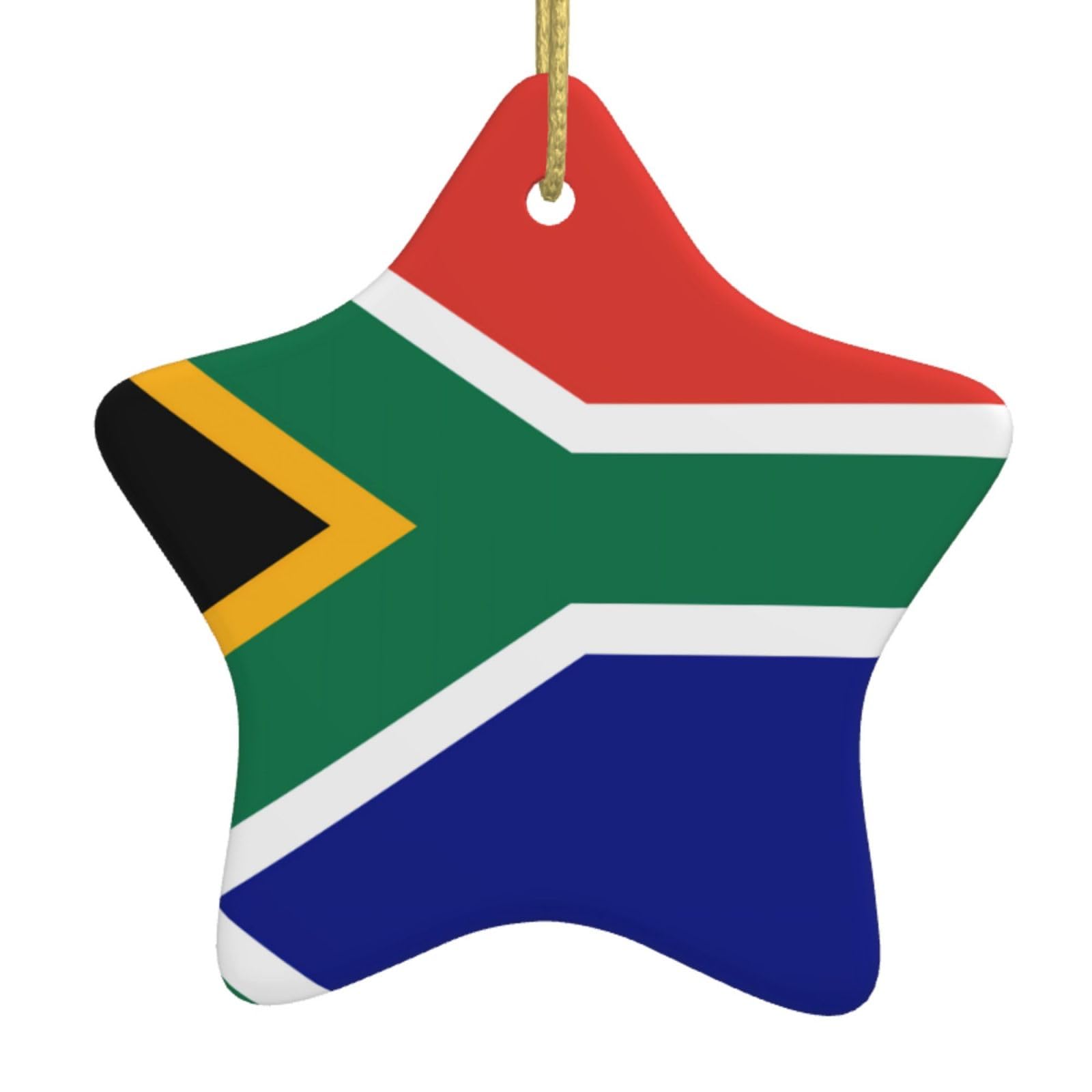 Whjshop White South African Flag Printing Holiday Indoor Christmas Decoration Pentagram Ceramic Durable Party Gift