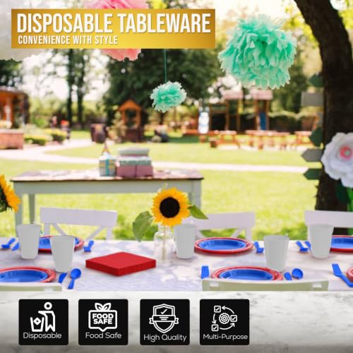 Image of Exquisite 350 Pcs Patriotic Plates and Napkins Party Supplies Plate Sets