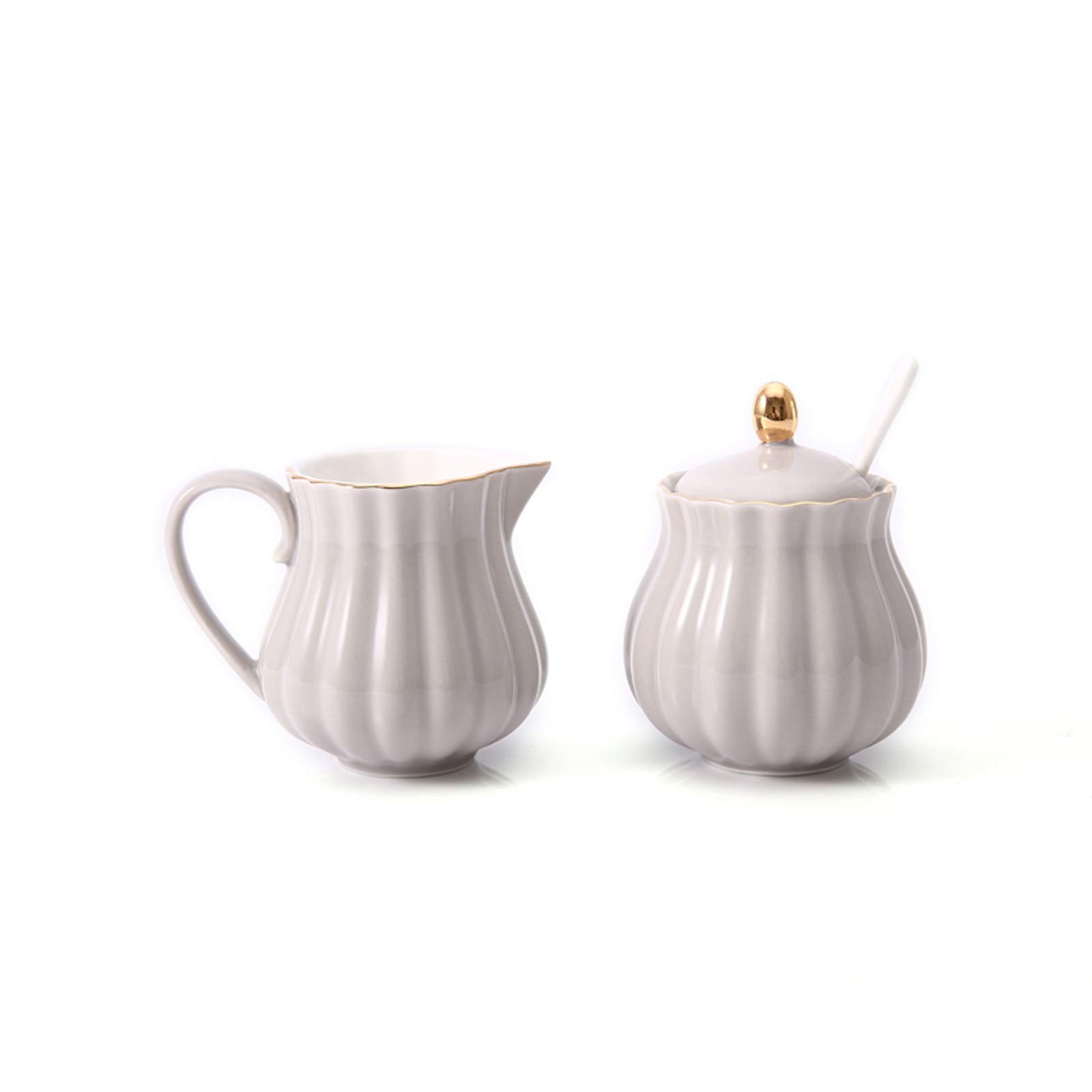 Cukier miska ceramiczne cukiernice i dzbanek na mleko połączenie domowe naczynia do kawy akcesoria cukier miska ze spiczastym ustem dzbanek na mleko cukier / pojemnik na cukier (kolor: Beżowy)