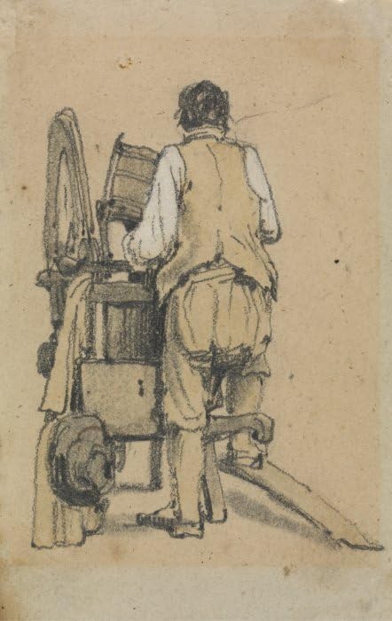 Impression d'art un ouvrier vu de dos par Samuel Prout | Toile déco haute définition