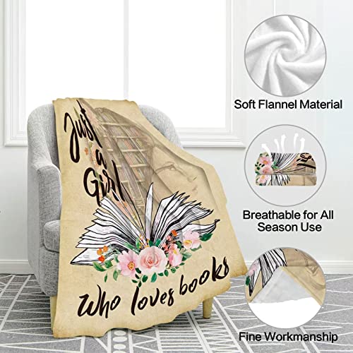 Just A Girl Who Loves Books Blanket Throw - Image 2