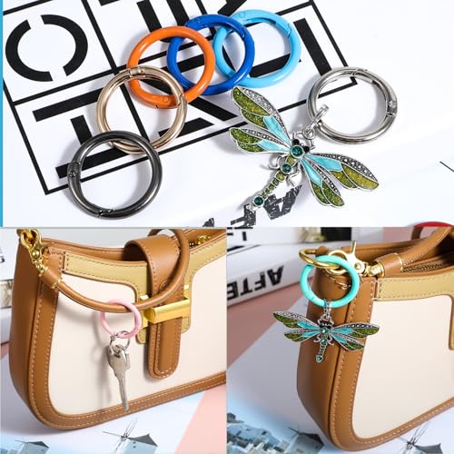 Farb Runde Karabiner Gjinxi O-Ring Karabinerhaken aus Zinklegierung Karabinerring Federöffnung DIY Runde Karabinerloop Karabiner mit Federhaken für Schlüsselring,Rucksack,Anhänger,Paracord(Bunte,30mm)