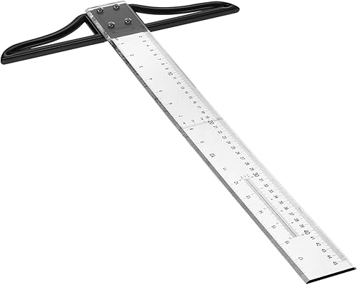 iplusmile Regla cuadrada en T acrílica, herramienta de dibujo y diseño cuadrado en T, regla de medición en T para carpintería, dibujo, arquitectura,