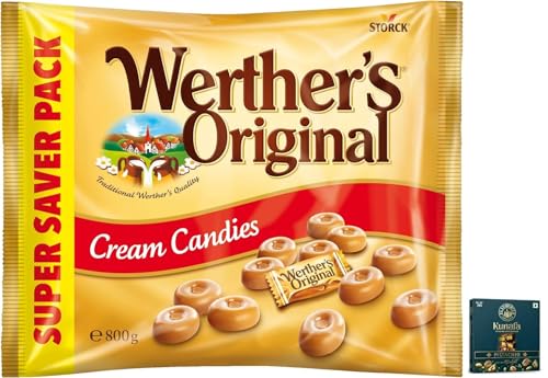Image of Storck Werther's Original Cream Candies, Decadent Foods Traditional Hard Caramel Sweets, Super Pack, 800g (Product Of Germany) Get Flavourito Kunafa Chocolate 20g Absolutely Free From DECADENT FOODS