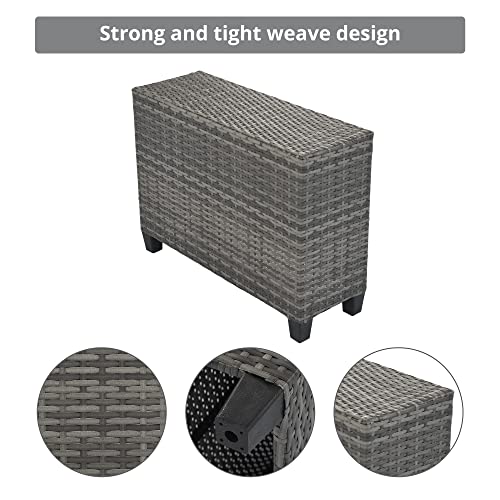 Optough 8-Pieces Outdoor Sofa, Conversation Sectional Weather,Patio Furniture Set With Rectangular Coffee Table, Pe Rattan Water-Resistant And Uv Protected, Movable, Gray Wicker+Beige Cushion #TOP4