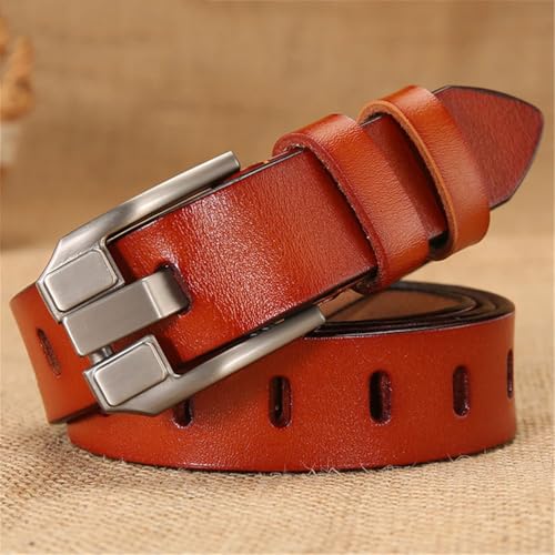 Women Fashion Pin Buckle Real Leather Solid Belt For Vintage Versatile Simple Accessories2