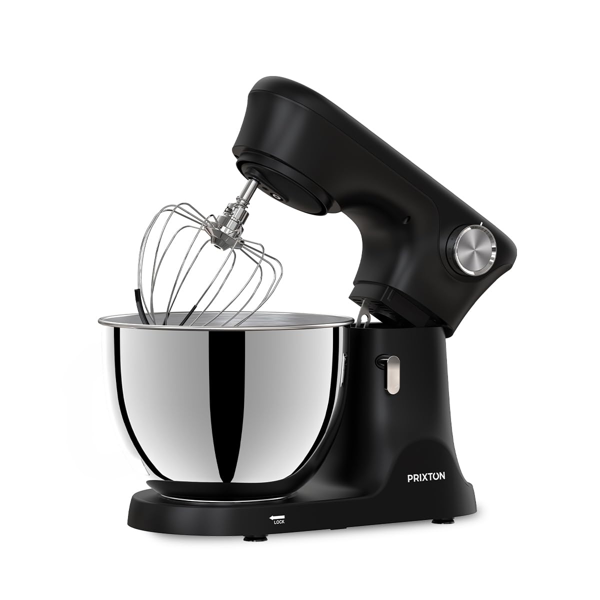 PRIXTON Batidora Amasadora KR350 2000W con Bol de Acero Inoxidable de 8 L, 6 Velocidades + Manual, Amasar Mezclar y Batir, Accesorios de Aluminio y Acero Inoxidable - 3