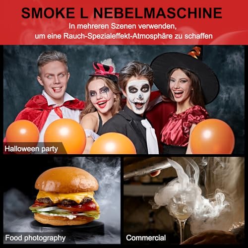 COOWOO Smoke L Mini Nebelmaschine, Tragbare Rauchmaschine Handheld Nebelmaschine mit Fernbedienung Nebelmaschine für Fotografie, Outdoor-Events, Partys, Bühneneffekte, Hochzeit, Tiktok-Videografie