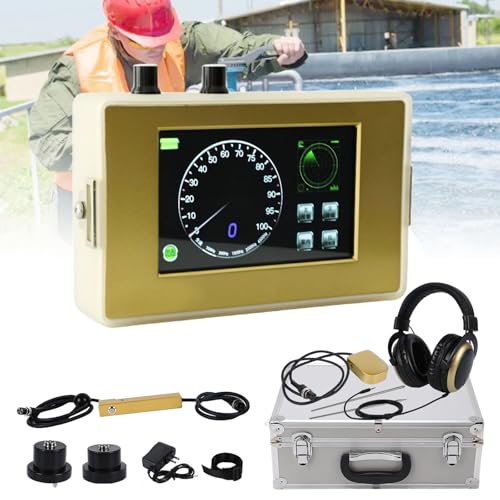 richigblosmum Détecteur de Fuites d'eau 4M de Profondeur – Sensibilité & Fréquence Réglables, Écran LCD avec Alerte Sonore – pour Tuyaux, Plancher Chauffant, Plomberie, Gaz