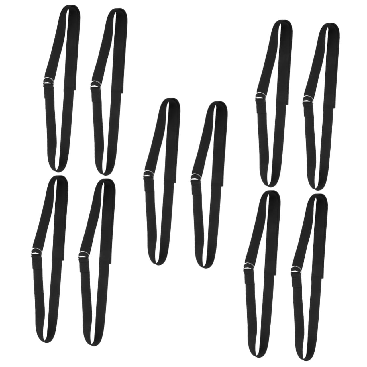 10piezas Correa De Yoga Ajustable Banda No Elástica De Estiramiento Para Ejercicio y Suministro De Yoga Color Negro