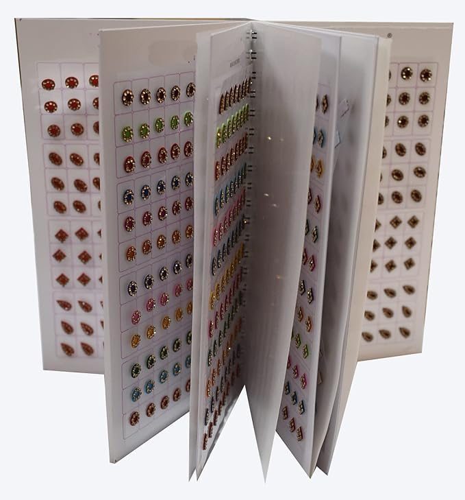 Beautiful Line Multi Color Golden Stone Mix Multi Border Bindi Book For Women & Girls (bindi booklet - 400 plus bindis) Women Multicolor Bindis (All Skin Type)-image-29