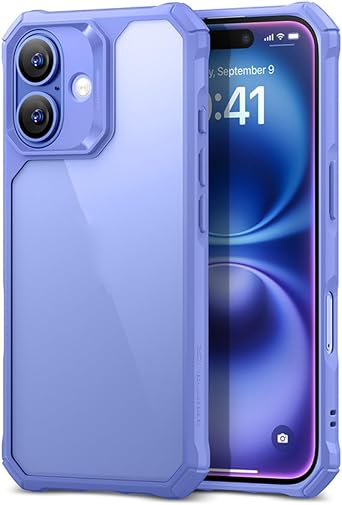 for iPhone 16 Case Military-Grade Protective Phone Case for iPhone 15 Pro Max Transparent Back Cover for iPhone 14/13/12for iPhone 15/Clear Blue