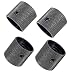 Pack of 4pcs Brass Dome Knob Volume Tone Control Knobs for Electric Guitar Bass Screw Type (Black)