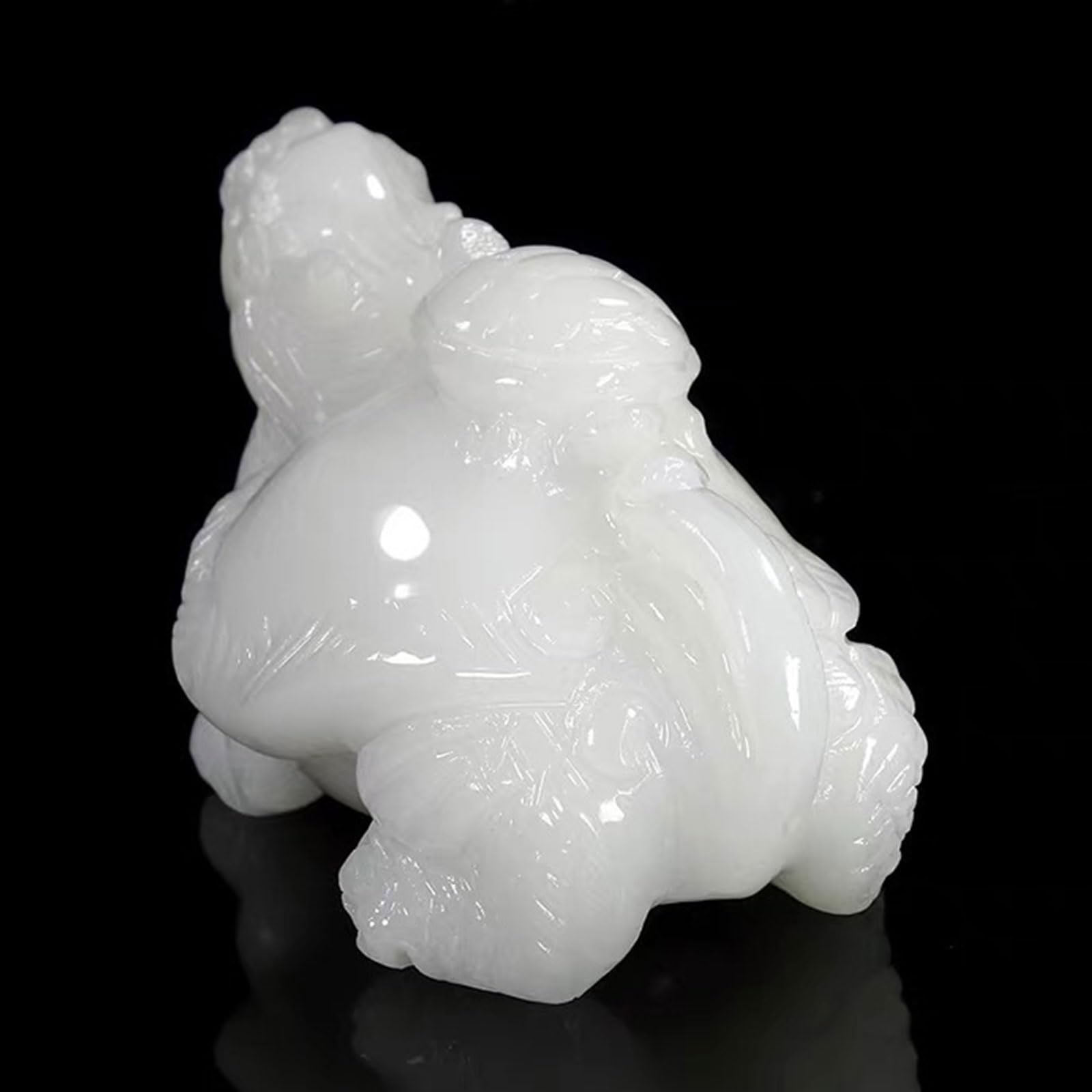 Estatua de Tortuga dragón de Jade Blanco, decoración de curativo
