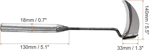 Miniatura 2 de PATIKIL Hoz de deshierbe de 11.4 pulgadas, paquete de 2 ganchos de hierba azada hoe herramientas de jardinería de acero de alto carbono para