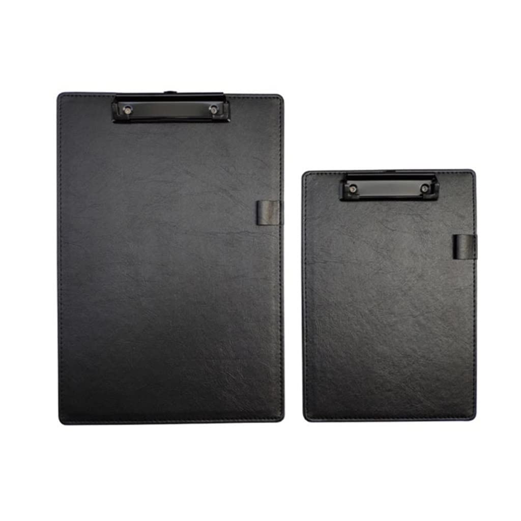 Cartellina portablocco in pelle PU, formato A4, A5, con clip per carta, blocchetto per scrivere, organizer per cancelleria e documenti (formato A5)