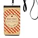 Checked UK London Britian Stamp Phone Wallet Purse Hanging Mobile Pouch Black Pocket