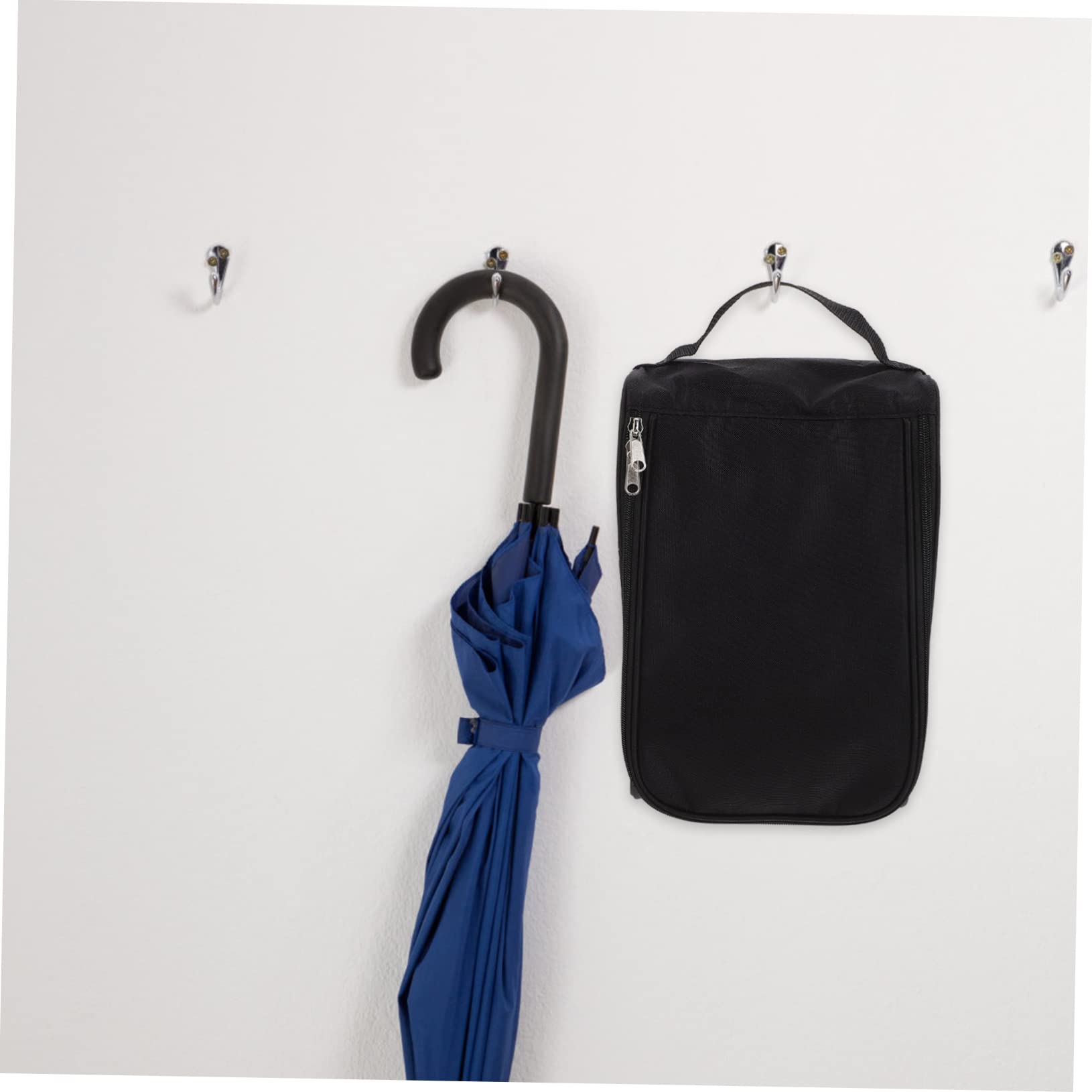 Borsa Porta Scarpe da Golf Nera in Poliestere Riutilizzabile Design Multiuso e Cerniera per Ciclismo e Golf, Custodia Traspirante e Resistente per Viaggi