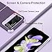 SAMONPOW for Samsung Galaxy Z Flip 4 Case with Upgraded Hinge Protection Dual Layer Hard PC Soft TPU Bumper Full Body Shockproof Flip 4 Phone Case for Galaxy Z Flip 4 5G (Purple)