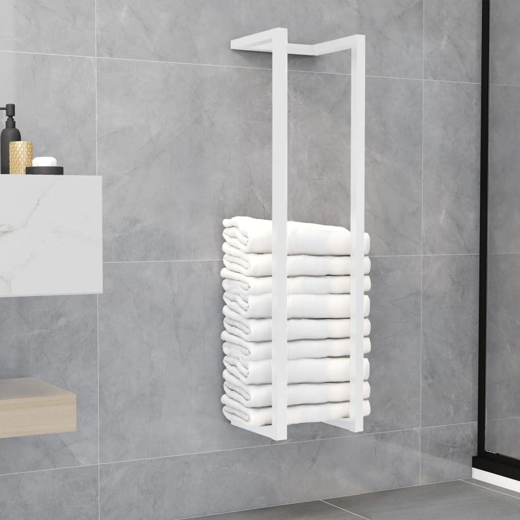 Wieszaki i uchwyty na ręczniki – akcesoria łazienkowe – wieszak na ręczniki biały 25 x 20 x 95 cm stalowy