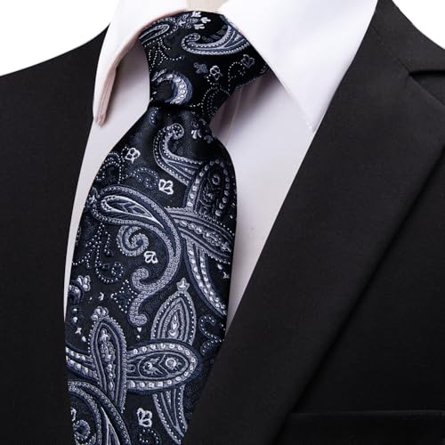 Image of YourTies Paisley Men's Necktie Woven Silk Floral Ties for Men Designer Formal Business Party Wedding