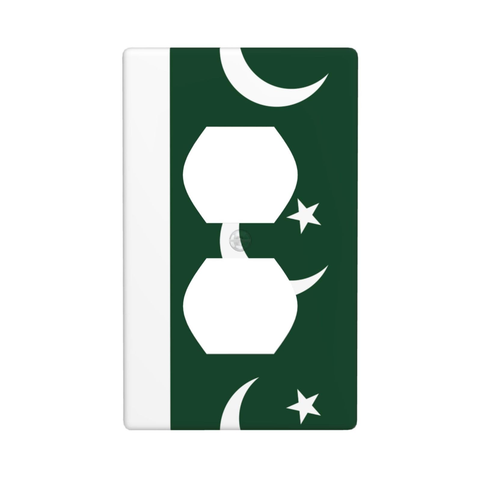 Flag of Pakistan Unbreakable Polycarbonate Switch Plate-1 Gang Screwless Wall Plate for Home Office