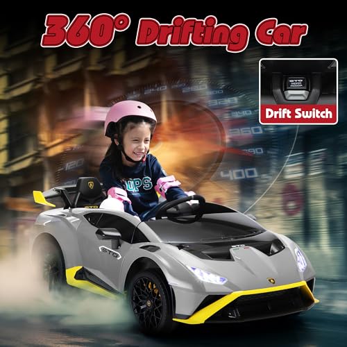Tobbi Kids Ride On 24V Licensed Lamborghini Sto Electric Car For Kids 3-8 Battery Powered Ride On Toys Lambo Sports Car With Remote Control Motorized Drift Vehicle High Speed 10Km/H thumb #7
