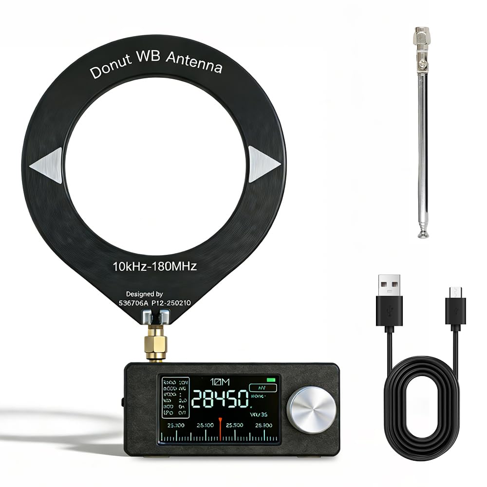 NAVESO SI4732 Mini Radio, Mini SI4732 Pocket Radio para Transmisión Am, FM, LSB y USB, 0,5 A 108 MHz, Control ESP 32-S3, Pantalla LPS de 1,9 Pulgadas y Antena Telescópica Portátil