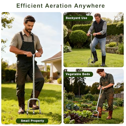 Manual Core Lawn Aerator herramienta de jardín metálica miniatura 5