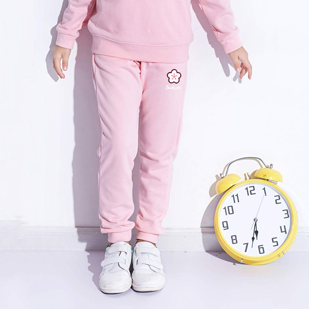 Niñas Traje Deportivo Conjunto de 2 Piezas con Sakura Estampado Chándal + Pantalones