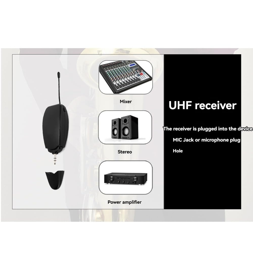 Bezprzewodowy system mikrofonowy UHF 2,4 G do odbiornika instrumentów i nadajnika do saksofonu