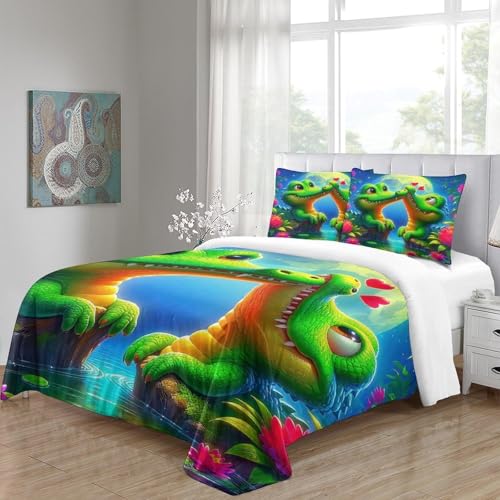 Housse de couette crocodile 3D en microfibre 200x200 cm avec taies