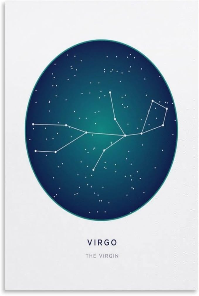 Constellation Celestial Zodiac Astrology Poster Virgo 2 Home Decor Poster Wall Art Hanging Picture Print Bedroom Decorative Painting Posters Room Aesthetic 12x18inch(30x45cm)