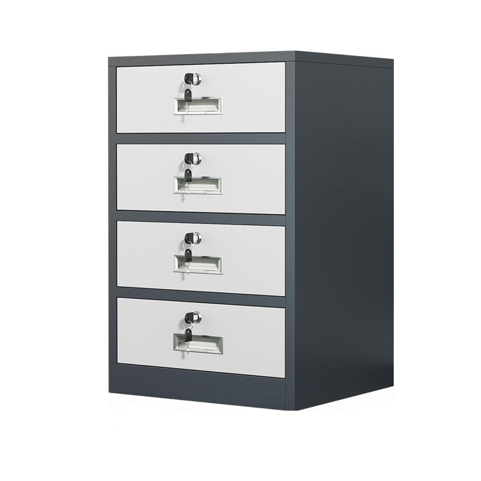 Aioneer Metal Office Storage Cupboard With Lockable Filing Cabinets And Adjustable Shelves Home Office Mobile File Cabinet With Secure Lock-Blue-4 Drawer