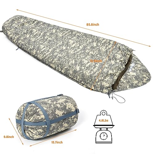 Image of MT Military Army Force Defence 4 & Tropen Patrol Mummy Sleeping Bags with Bivy Cover Compression Sack, Modular Sleeping System 2.0 for Cold Weather,