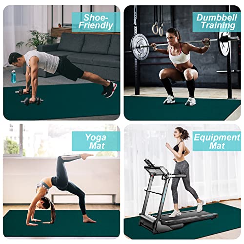 Large Exercise Mat 6'X4'X7Mm Workout Mats For Home Gym Mats Gym Flooring Rubber Workout Mat Fitness Mat Large Yoga Mat Cardio Mat For Weightlifting, Jump Rope, Mma, Stretch, Plyo, Pilates, Non-Slip #TOP4