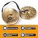 Boao Tibetan Bells Tingsha Cymbals Meditation Chime Bells with Tibetan Drawstring Cloth Bag, 6.3 cm Yoga Finger Meditation Chime for Percussion Instrument(8 Lucky Symbols Embossed)