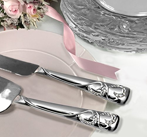 Sparkling Love 2-Piece Wedding Cake Knife and Server Set