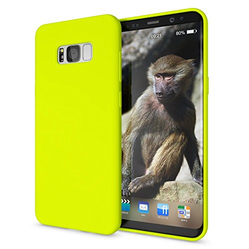 NALIA Funda Neon Compatible con Samsung Galaxy S8 Plus, Carcasa Protectora Movil Silicona Ultra Fina Gel Bumper, Ligera Goma Cubierta Cobertura Delgado Telefono Cover Phone Case, Color:Amarillo