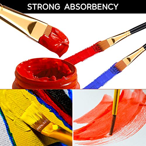 Paint Brush Set, Emooqi Set Of 20 Pcs Acrylic Paint Brushes, Soft, Smooth Nylon Professional Artist Brush With Pop-Up Carry Case, Palette Knife, For Acrylic, Watercolor, Gouache, Christmas Decoration #TOP1