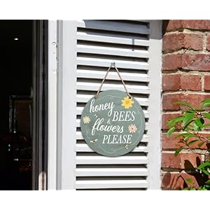 Spring Wooden Sign For Front Door, Bee Themed Welcome Home Decor Sign, Flowers Outdoor Hanging Signs For Housewarming Gifts, Rustic Decor For Farmhouse Front Porch Outside Garden Yard -14 Spring Wooden Sign For Front Door Bee Themed Welcome Home Decor Sign Flowers Outdoor Hanging Signs For Housewarming Gifts Rustic Decor For Farmhouse Front Porch Outside Garden Yard 14