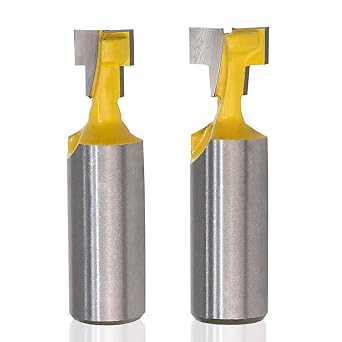 Saiper 1/2 Inch Shank Keyhole Router Bit Set 3/8 &1/2 Inch Blade Diameter | T-Slot Woodworking Grooving Router Bits Slotting Milling Cutter for Power Tools
