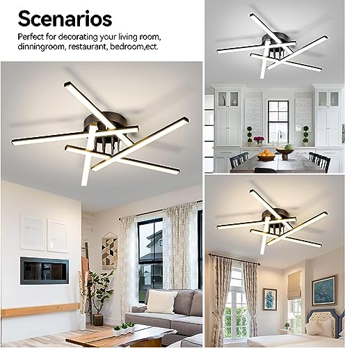 Plafonnier LED dimmable pour chambre et cuisine lumineuse à télécommande - 5
