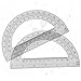 Zonon 2 Pcs 6 Inch Plastic Protractor Math Protractors 180 Degrees Angle Measurement, Translucent for Geometry Classroom Kid Student School Office Supplies (Grey)