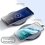 Chargeur sans fil, 20W Station de recharge rapide sans fil pour iPhone 17 Pro Max/17 Air/16/15/14/13/12/11/XS/XR/8 Plus,Air pods, pour Samsung Galaxy S25/S24/S23,Note20/10,Galaxy Buds,Pixel 10/9, Gris