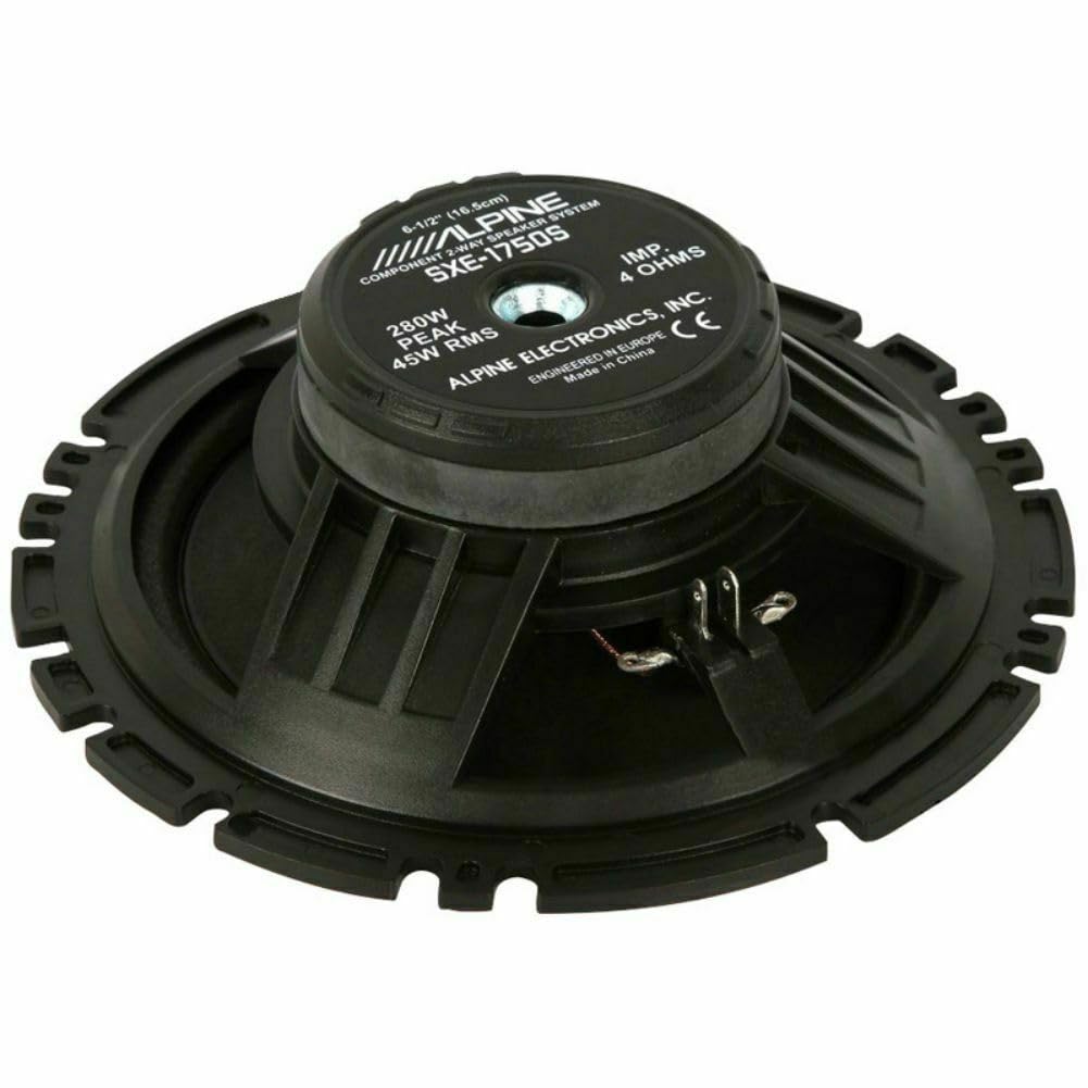 Kit 8 Casse Altoparlanti Anteriori e Posteriori per VW Tiguan dal 2007 al 2024, compatibile con Alpine SXE1750S + Set 4 Anelli e Cavi Adattatori