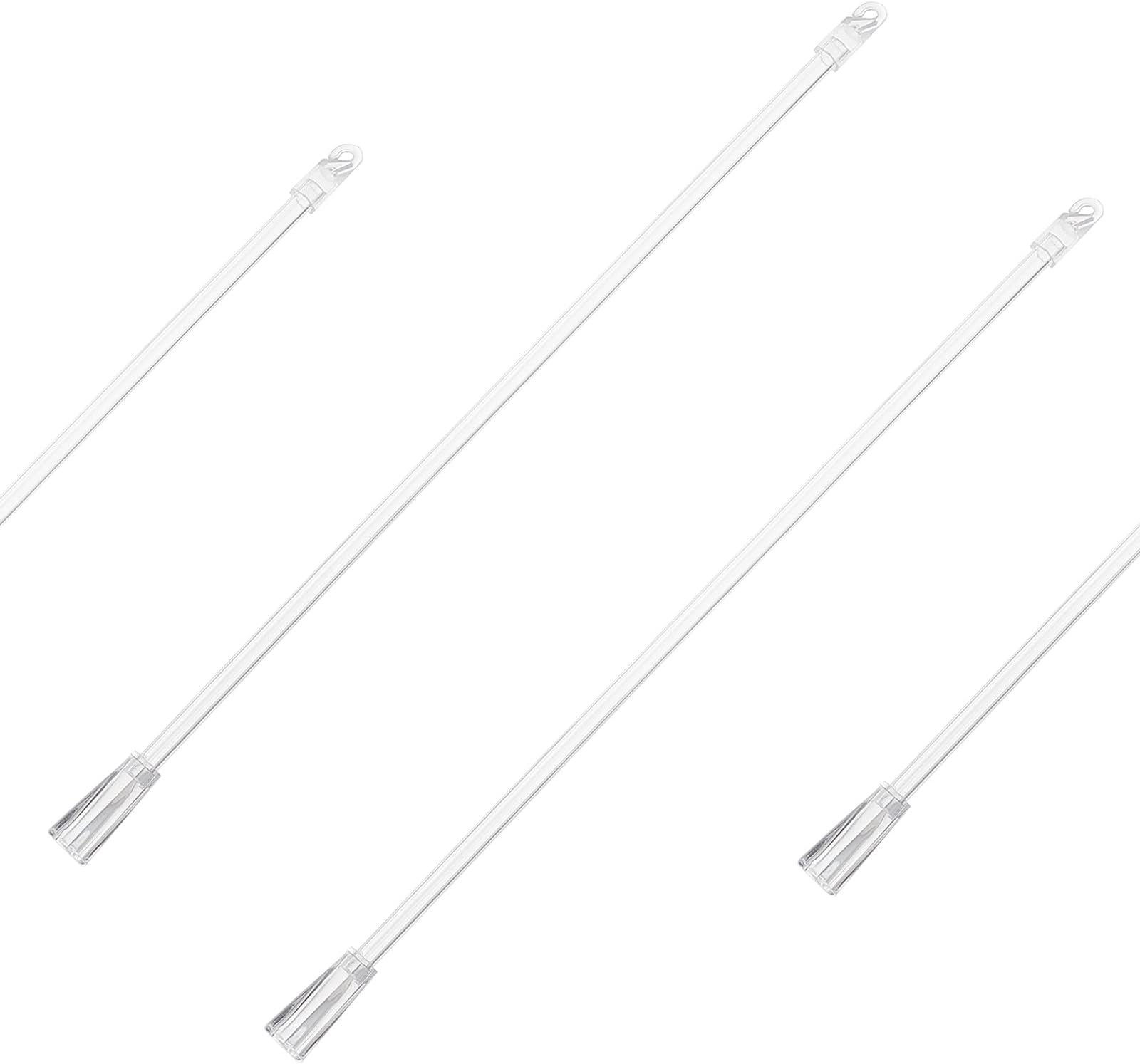 GORGECRAFT 2 Pieces 13 Inches Blind Wand Vertical Blinds Replacement Parts Clear Plastic Shutter Stick Tilt Rod Blind Opener Tilt Wand with Hook and Grip Universal Window Treatments Curtains